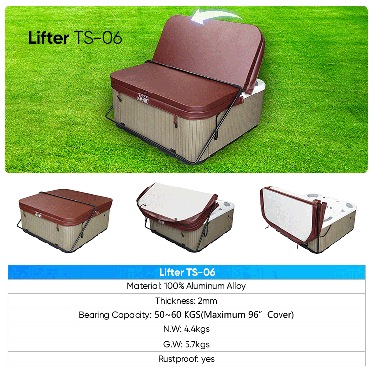 Aluminum Spa Cover Lifter: 2-Step Operation, Dual Buckles & Space-Saving Design suppliers