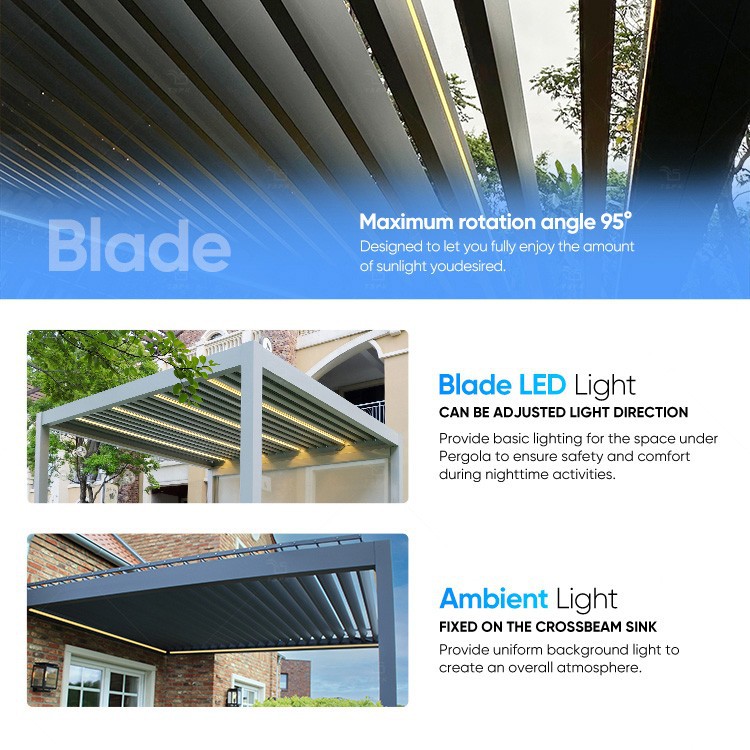 Heavy-Duty Luxury Pergola: Custom Fit, All-Weather Strength & Smart Climate Control suppliers