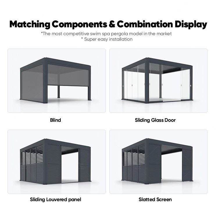 Heavy-Duty Luxury Pergola: Custom Fit, All-Weather Strength & Smart Climate Control factory