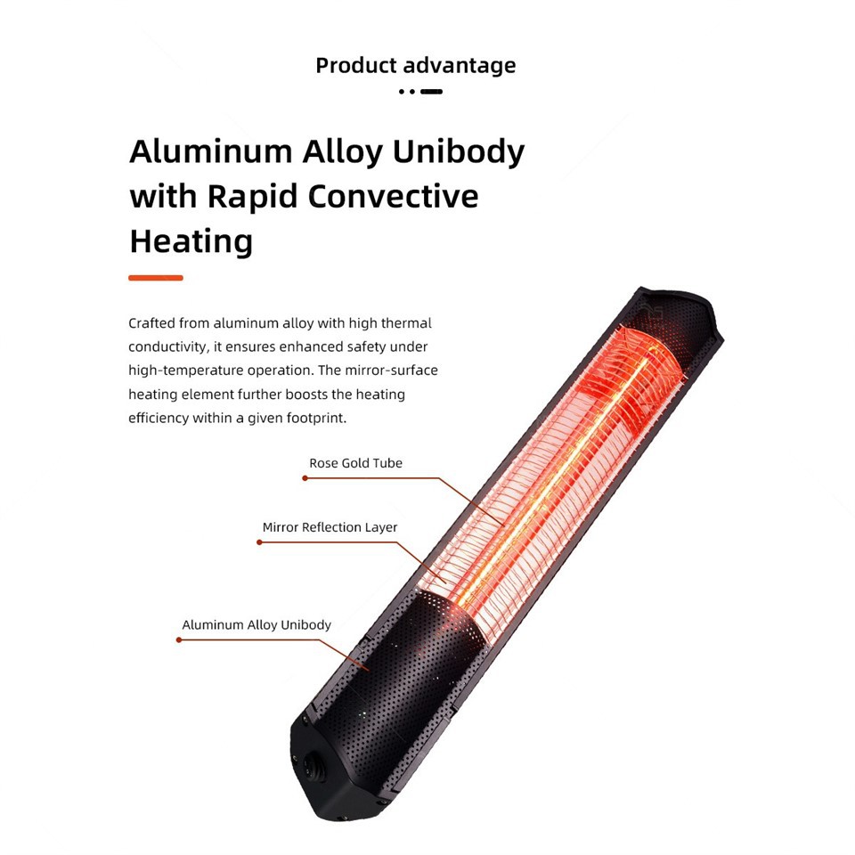 Remote Controlled Wall Mounted Electric Patio Heater high quality