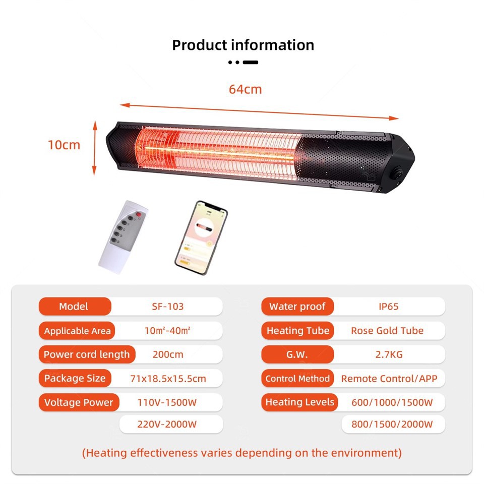 Remote Controlled Wall Mounted Electric Patio Heater suppliers