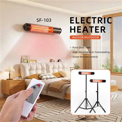 Pemanas Teras Listrik yang Dipasang di Dinding dengan Kendali Jarak Jauh